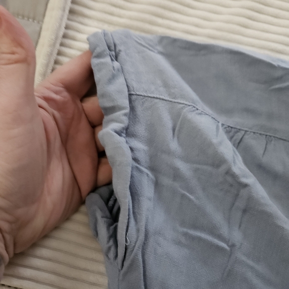 Mine Casual Dusty Blue Button-Up Top Size L 100% RAYON - Picture 4 of 6